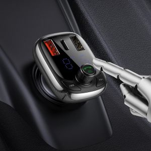 Diamond Wings Store ניסוי Baseus Dual USB Quick Charging 4.0 Car Charger FM Transmitter Bluetooth Car Kit LCD MP3 Player For iPhone X XS HUAWEI P30 Oneplus 