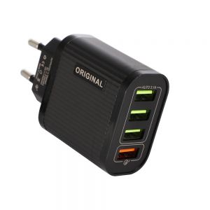 Diamond Wings Store ניסוי Bakeey QC3.0 3A 4USB Fast Charging USB Charger Adapter For iPhone 8Plus XS 11Pro Huawei P30 Pro Mate 30 Oneplus 7 