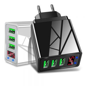 Diamond Wings Store ניסוי Marjay 3.1A LED Display 3 Ports Fast Charging Smart USB Universal Wall Charger EU US UK Plug for iPhone 11 Pro Max for Samsung S10