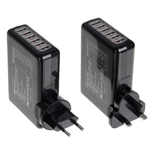 Diamond Wings Store ניסוי 6 USB Port AC Adapter 5V 4A US EU UK AU Plug Wall Charger for Smartphone
