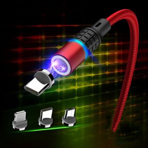 Diamond Wings Store ניסוי Marjay 3A Type C Micro USB LED Indicator Magnetic Fast Charging Data Cable For Huawei P30 Pro Mate 30 Xiaomi Mi9 Redmi 7A Redmi 6P