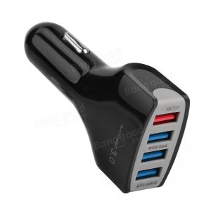 Diamond Wings Store ניסוי Atongm Fast Charging 4 USB Port Car Charger Adapter for Cellphone And Tablet