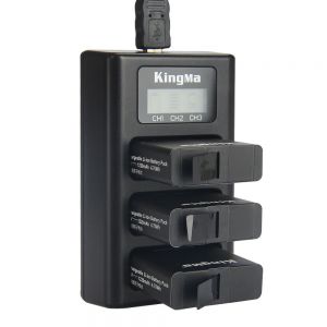 Diamond Wings Store ניסוי KingMa BM043 USB 3 Channel Battery Three Way Charger for Gopro Hero 6 / Hero 5 Action Camera