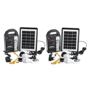 Diamond Wings Store ניסוי 3W 6V Solar Panel Storage Generator LED Light USB Charger System Emergency Lamp