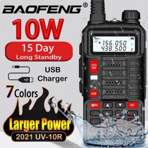 2022 BAOFENG 10W Professionelle Tragbare Walkie Talkie UV 10R 128 Kanäle Transceiver Dual Band Two Way CB Ham Radio Usb ändern