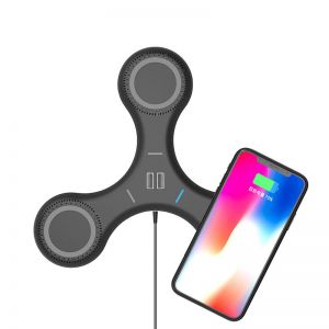 Diamond Wings Store ניסוי Bakeey 3 in 1 Wireless Charger 3 Coils Fast Charging With Dual USB for Samsung S9 S8 Note  