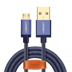 Diamond Wings Store ניסוי Ugreen Micro USB to USB Denim Braided 2A Fast Charging Cable Data Cable