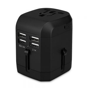 Diamond Wings Store ניסוי Universal USB Power Plug Adapter 4USB Ports World Travel AC Charger US UK AU EU