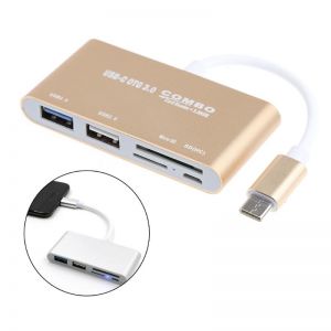 Diamond Wings Store ניסוי COMBO T-693 USB 3.1 Type C to SD Micro SD TF Card Reader USB 2.0 USB3.0 OTG Charger Adapter