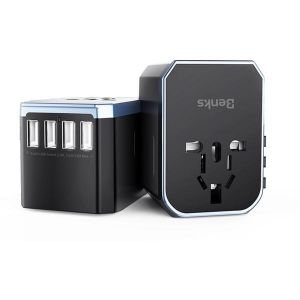 Diamond Wings Store ניסוי Benks 5.6A Universal Quad USB Type C Multi-function Fast Travel USB Charger US AU UK EU Adapter