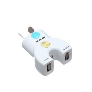 Diamond Wings Store ניסוי EU Plug Dual USB Power Adapter Travel Charger For Mobile Phones