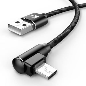 Diamond Wings Store ניסוי FLOVEME 2.4A 90 Degree Micro USB Fast Charging Data Cable 1M For Samsung S7 S6 Xiaomi Redmi Note 5