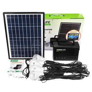 Diamond Wings Store ניסוי 10W Solar Power Panel Generator Storage LED Light USB Charger Home Outdoor System Kit