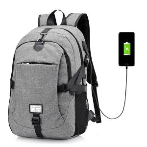 Diamond Wings Store ניסוי Men Nylon Large Capacity Laptop Backpack Travel Bag with USB Charging Port 