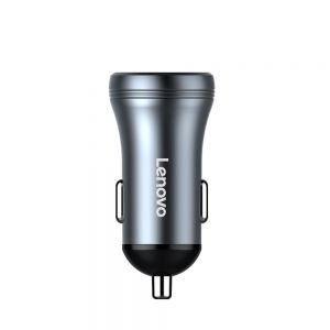 Diamond Wings Store ניסוי LENOVO HC10 Car Charger Car Cigarette Lighter 2 in 1 Dual USB Fast Charger
