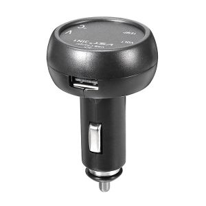 Diamond Wings Store ניסוי 3 in 1 Car Thermometer Car Voltage Detection Table USB Port Charging