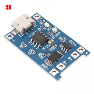 Diamond Wings Store ניסוי 5pcs 3.2V/3.7V/4.2V USB Li-ion Battery Charger Module Board Protected Upgrade Version