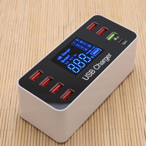 Diamond Wings Store ניסוי 40W QC Smart Desktop Fast Charging Station Charger 7 USB Port Charger For Travel