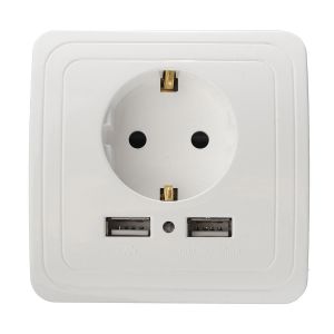 Diamond Wings Store ניסוי Excellway® KI09 5V 2A Dual USB Port Wall Charger Adapter EU Plug Sockets Power Outlet