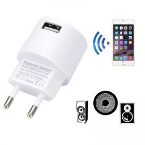 Diamond Wings Store ניסוי Bluetooth Receiver V4.2 Audio Adapter AC Charger 110V to 240V EU US Plug with USB and 3.5mm Port