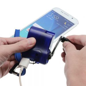 Diamond Wings Store ניסוי USB Hand Crank Power Generator Emergency Digital Display Phone Charger Manual Shake Charger Blue