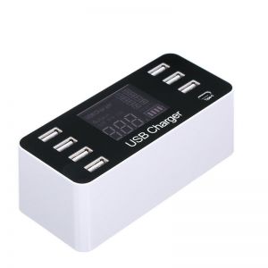 Diamond Wings Store ניסוי 40W 7 USB Type-C Charger LCD Screen Desktop Fast Charging Station Charger 