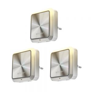 Diamond Wings Store ניסוי 3pcs BlitzWolf® BW-LT14 Plug-in Smart Light Sensor LED Night Light with Dual USB Charging Socket