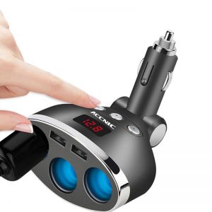 Diamond Wings Store ניסוי ACCNIC 3 in 1 Dual USB Car Charger C igarette L ighter Socket Splitter Plug 3 C igarette L ighter Car USB Voltage Monitor For iPho