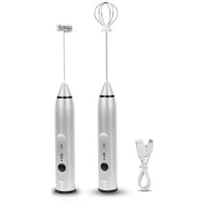 Diamond Wings Store ניסוי Milk Frother Electric Egg Beater USB Charging Mixer for Coffee Drink Portable
