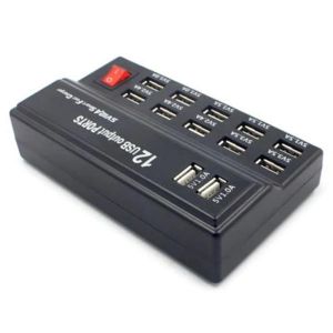 Diamond Wings Store ניסוי 12 Ports USB Smart Quick Charger Charging Station Adapter EU PLUG