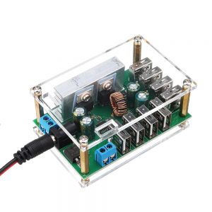 Diamond Wings Store ניסוי 8 USB Output 9V 12V 24V 36V to 5V 10A DC-DC Vehicle Charging Buck Voltage Regulator Power Supply Module with Case