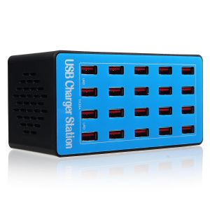 Diamond Wings Store ניסוי 20A 500W 20 ports USB Intelligent Distribution Charger Desktop Fast Charging Station