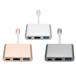 Diamond Wings Store ניסוי UBS 3.1 Type-C to 4K HD Displays USB 3.0 HUB USB-C Charging Port Adapter Cable