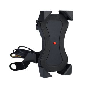 Diamond Wings Store ניסוי 360° Phone GPS Holder Handlebar Mirror Mount With/Without USB Charger Motorcycle Bike Universal
