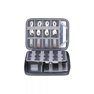 Diamond Wings Store ניסוי BUBM PBSM-B Double Layer Digital Accessories Storage Bag USB Charger Cable Tablet Organizer Bag