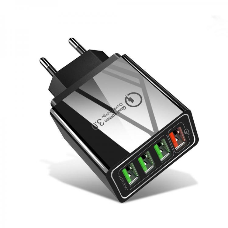 Diamond Wings Store ניסוי OLAF 3.1A Multiport QC3.0 Intelligent Fast Charging EU US UK Plug Travel USB Charger For iPhone X XS Xiaomi Mi8 Mi9 S10 S10+