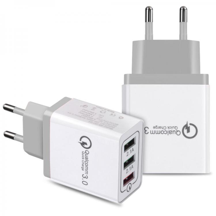 Diamond Wings Store ניסוי Bakeey 3 Ports Quick Charge 3.0 USB Charger Power Adapter for iPhone for Samsung Xiaomi 
