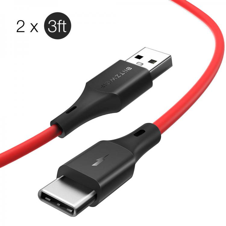 Diamond Wings Store ניסוי 2 x BlitzWolf® BW-TC14 3A USB Type-C Charging Data Cable 3ft/0.91m For Oneplus 6T Xiaomi Mi8 Pocophone f1 S9