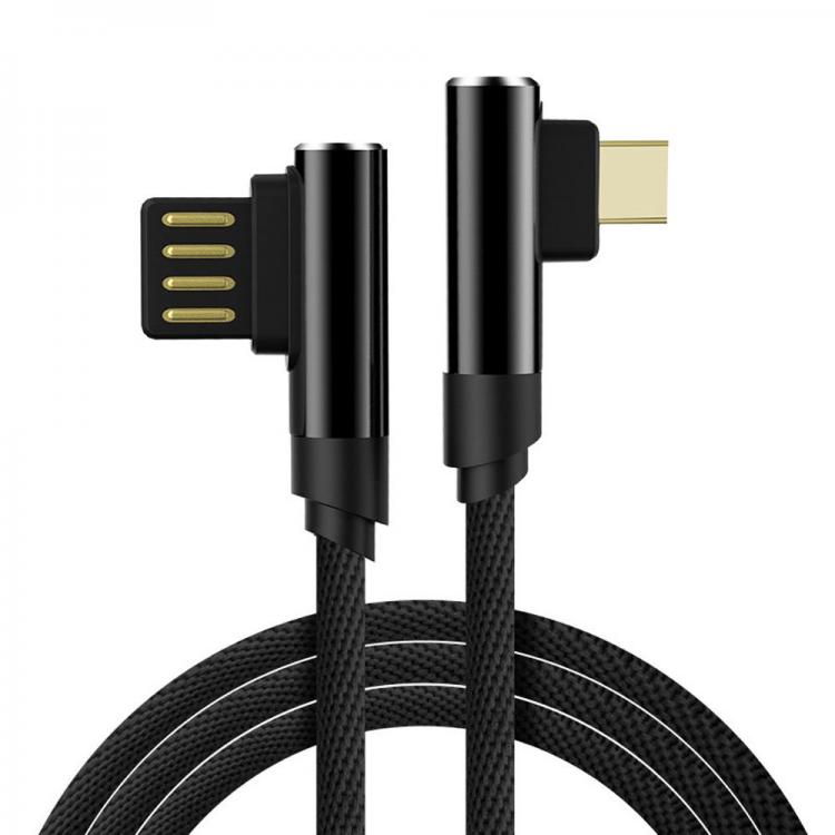 Diamond Wings Store ניסוי Bakeey 2.4A Dual 90 Degree Elbow Type C Micro USB  Fast Charging Data Cable For Xiaomi MI8 MI9 HUAWEI Oneplus 7 Pocophone F1 S10 S