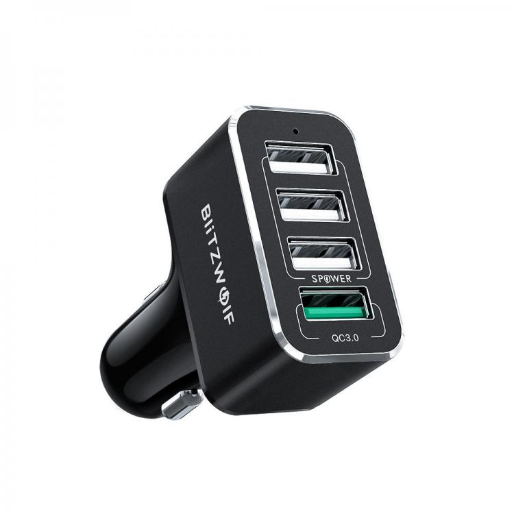 Diamond Wings Store ניסוי BlitzWolf® BW-SD3 50W 4 USB Ports QC3.0 Fast Charging Car Charger For iPhone X XR Xs Xiaomi Mi8 Pocophone F1