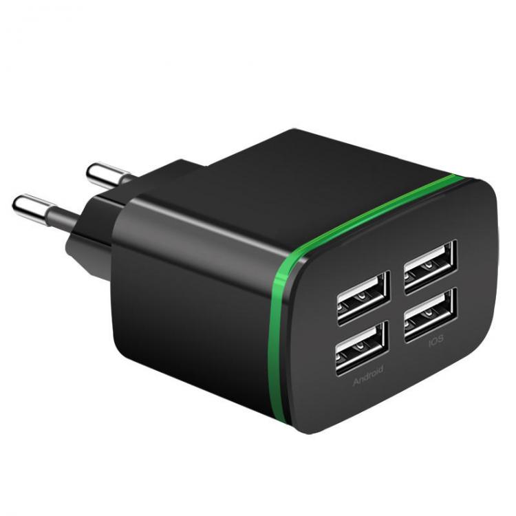 Diamond Wings Store ניסוי Bakeey 4 USB Port QC3.0 Fast Charge 4A USB Charger for Samsung for iPhone Xiaomi Huawei