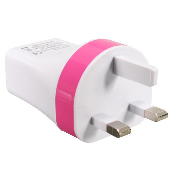 Diamond Wings Store ניסוי UK Plug 5V 3.4A 3 USB Port Home Travel Wall Charger Power Fast Charging Adapter