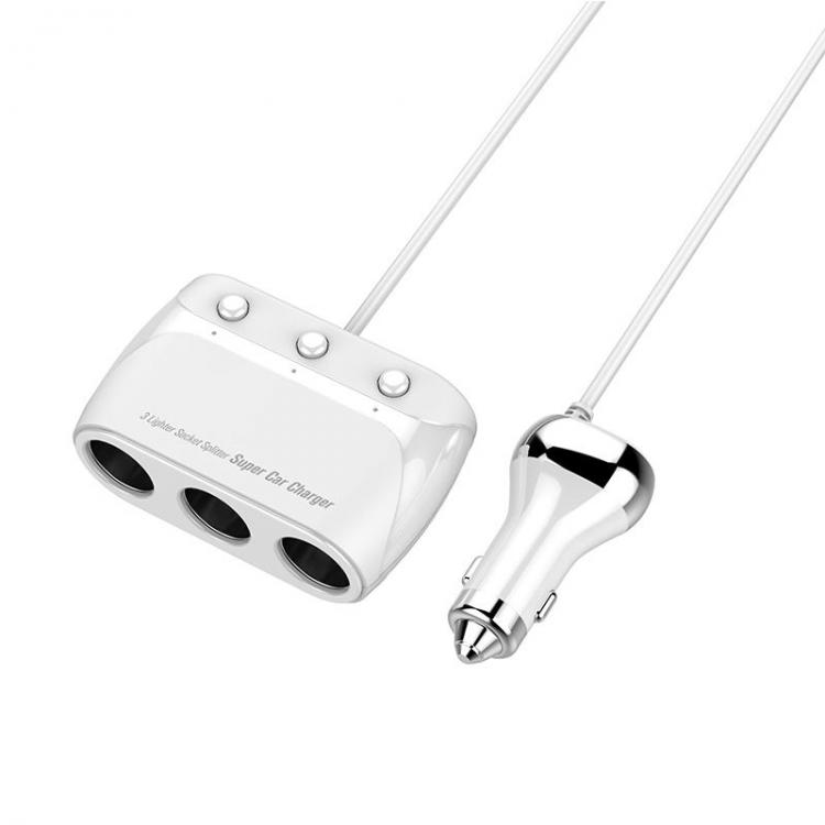 Diamond Wings Store ניסוי LDNIO C504 Dual QC3.0 USB Port 6V 3A USB Car Charger With 3 Slot Socket Adapter Plug 12V-24V for Mobile Phone 