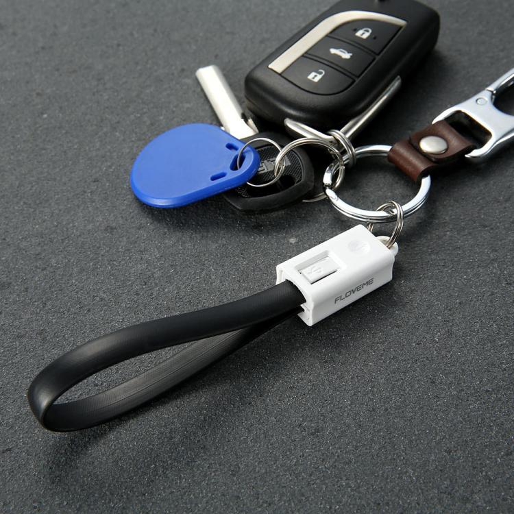 Diamond Wings Store ניסוי FLOVEME 20cm Keychain Fast Charging Micro USB Data Cable for Samsung Xiaomi Huawei
