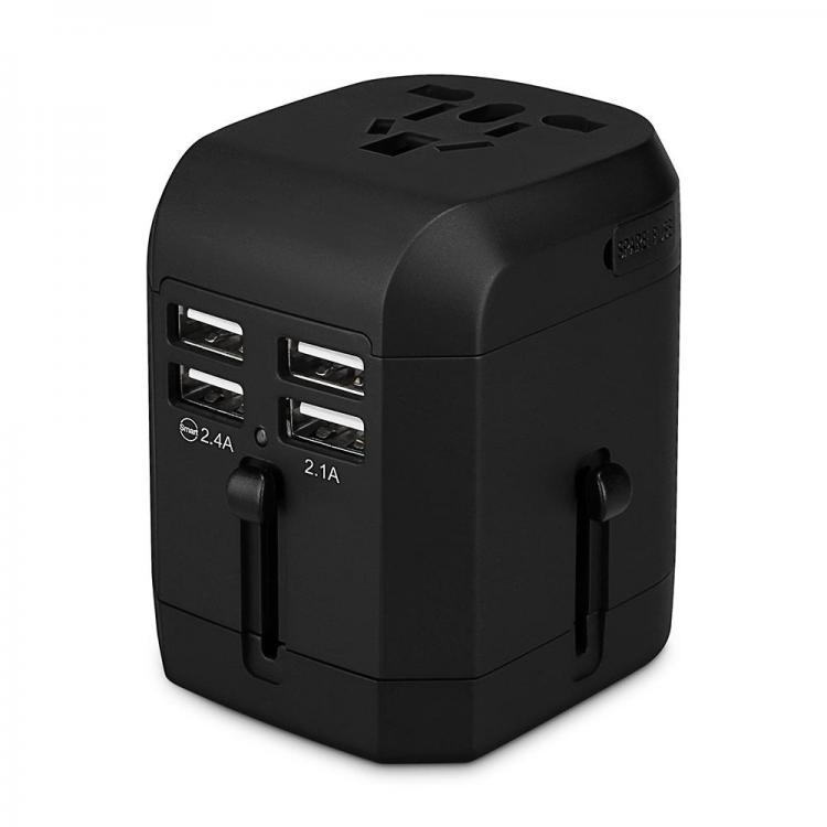 Diamond Wings Store ניסוי Universal USB Power Plug Adapter 4USB Ports World Travel AC Charger US UK AU EU