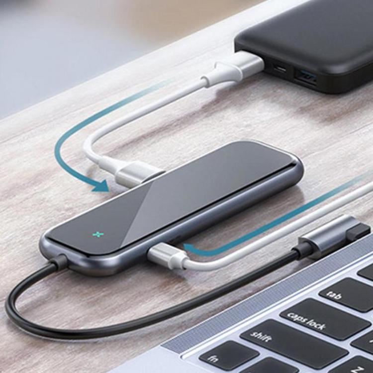 Diamond Wings Store ניסוי Baseus USB-C Type-C Hub Adapter With 4 * USB 3.0 Ports + Type-C PD Charging Port For Type-C Laptop MacBook