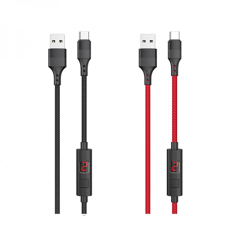 Diamond Wings Store ניסוי HOCO 3A Type C Micro USB LED Display Timing Control Fast Charging Data Cable For Huawei P30 Pro Mate 30 Xiaomi Mi9 9Pro S10+ Note 