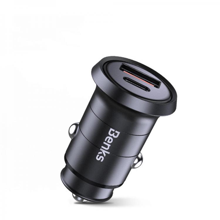 Diamond Wings Store ניסוי Benks 30W PD USB Type C Fast Charging Car Charger For iPhone X XR XS Huawei P30 S10+ Note 10