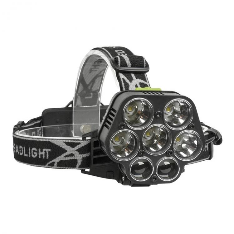 Diamond Wings Store ניסוי XANES 2507 1900LM 2×XPE+5×T6 7LED 6 Modes USB Charging 4 Colors Light Headlamp 18650 Battery