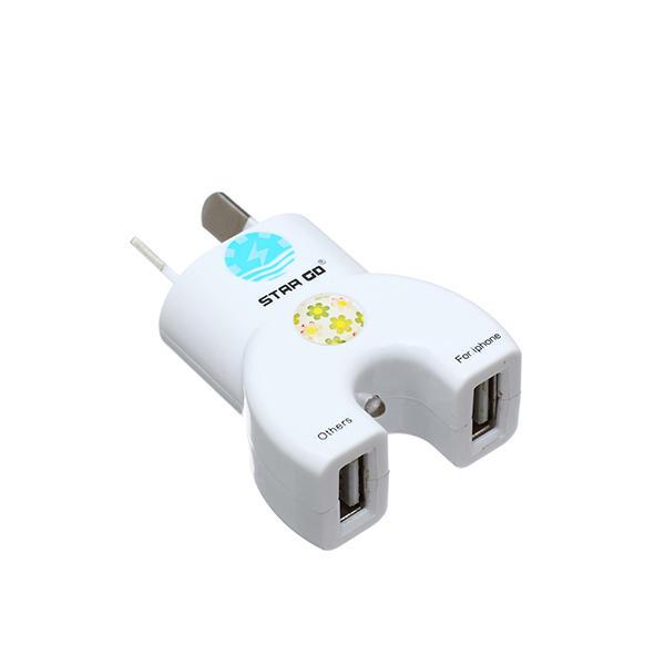 Diamond Wings Store ניסוי EU Plug Dual USB Power Adapter Travel Charger For Mobile Phones